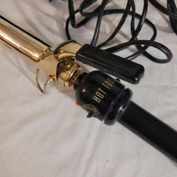 Hot Tools 1181 1"  Gold Curling Iron Adjustable Heat On/off Switch Tested - Picture 2 of 7